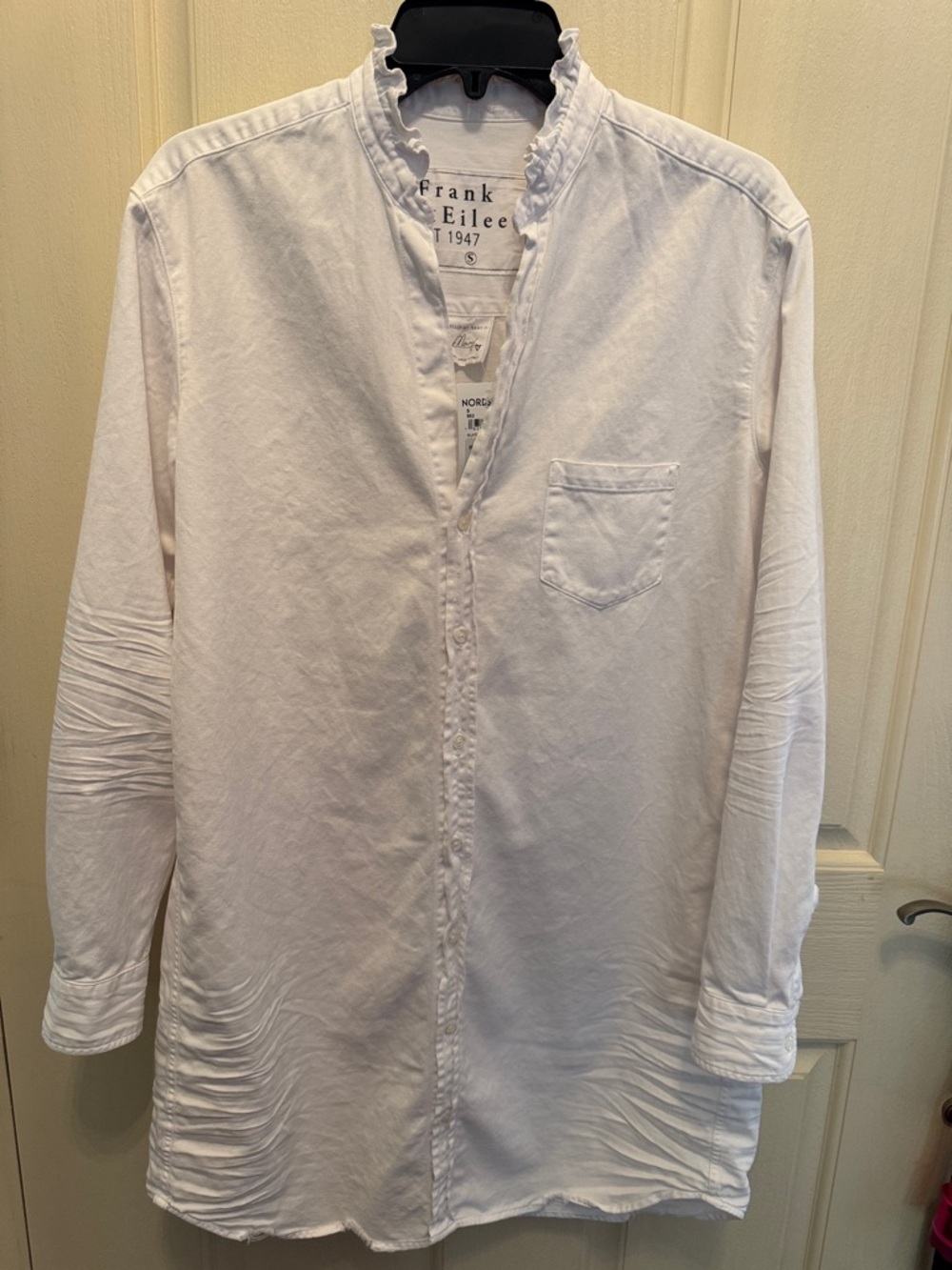 Frank & Eileen White Ruffle Mary Dress NWT. NO FLAWS Small